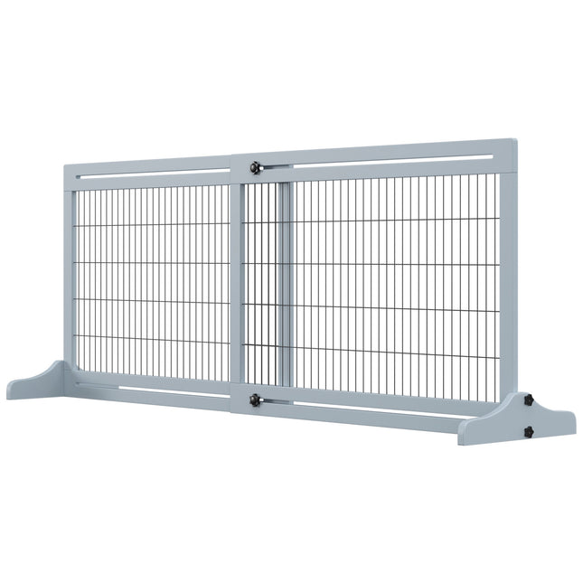 Retractable Dog Gate, Wood and Steel, 180 cm Wide