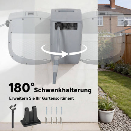 Retractable Garden Hose Reel with Wall Mount, 20m Hose
