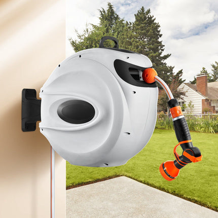 Retractable Hose Reel 35m 1/2in, Wall-Mount, 180 Degree