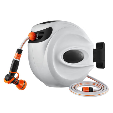Retractable Hose Reel, Wall-Mounted 20m, 180 Swivel