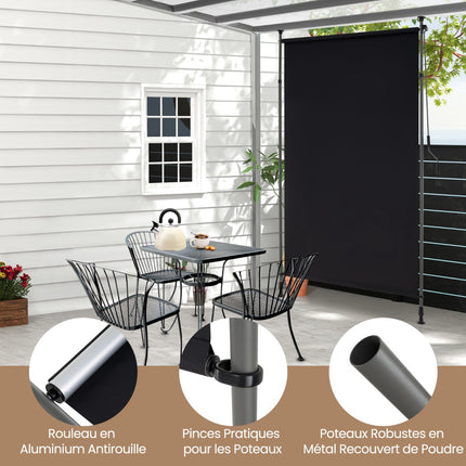 Retractable Outdoor Roller Shade, Crank, 150cm, 220-310cm