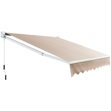 Retractable Patio Awning, Aluminum, 245x200 cm, Beige