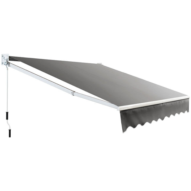Retractable Patio Awning, Aluminum, 245x200 cm, Gray