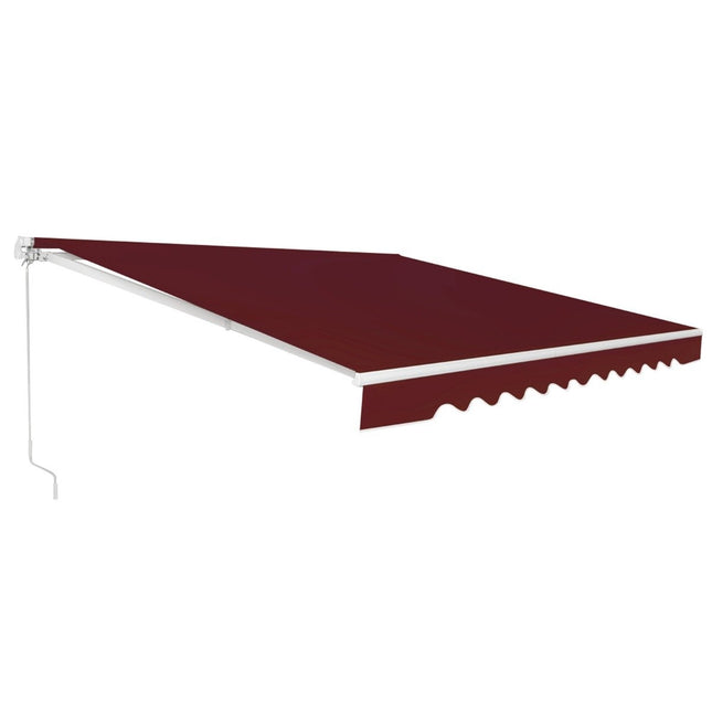 Retractable Patio Awning, Aluminum, 3.6m x 3m, Wine Red