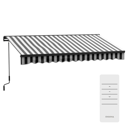 Retractable Patio Awning, Weatherproof, 395 x 250 cm, Gray/White