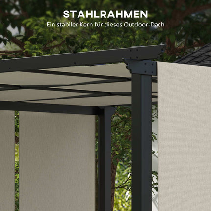 Retractable Pergola 3x3.5m, Steel Frame, UV Protection