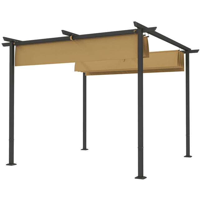Retractable Pergola 3x3m, Metal Frame, UPF30+ Canopy