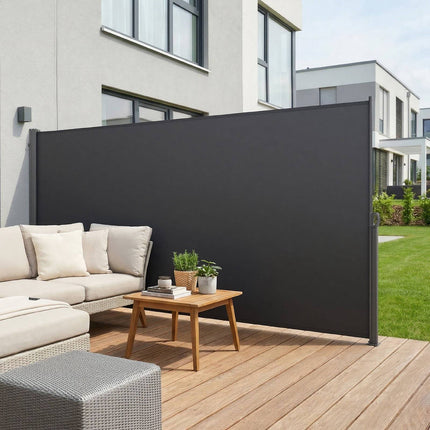 Retractable Side Awning 185 x 420 cm, Waterproof, Gray