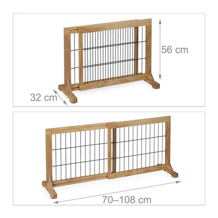 Retractable security gate in natural wood