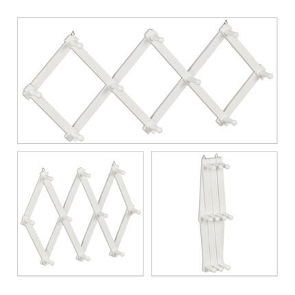 Retractable wall coat hanger in wood