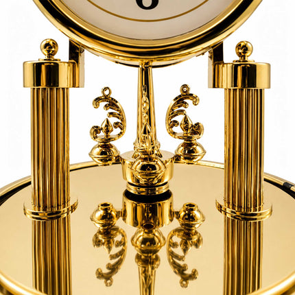 Retro Gold Desk Clock with Rotating Pendulum