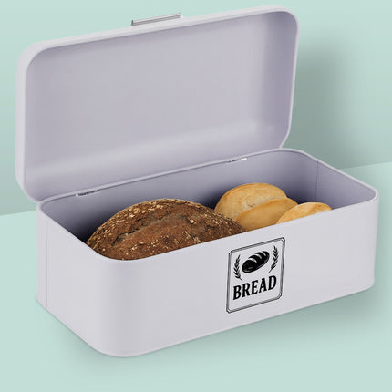 Retro Metal Bread Box with Lid – Compact Storage