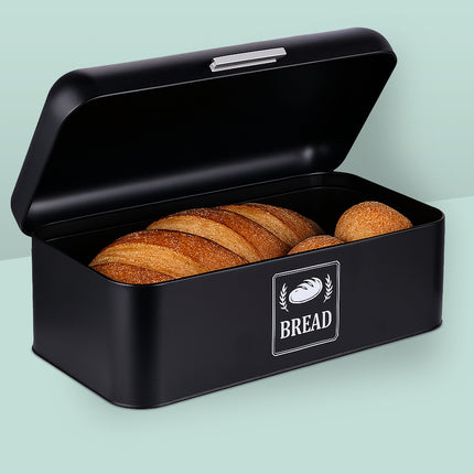 Retro Metal Bread Box with Lid and Handle