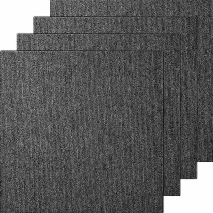 Reusable Carpet Tiles 20x20, Padded, 20-Pack, Dark Gray