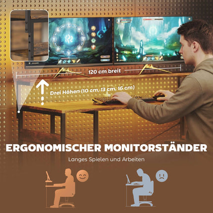 Reversible L-Shaped Gaming Desk with LED Lights and Storage