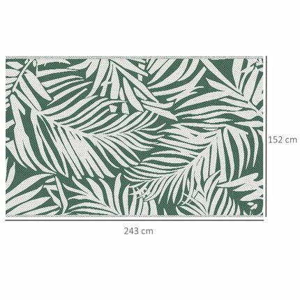 Reversible Outdoor Rug, Waterproof, 152x243 cm, Green