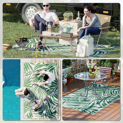 Reversible Outdoor Rug, Waterproof, 152x243 cm, Green