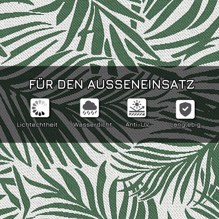 Reversible Outdoor Rug, Waterproof, 152x243 cm, Green
