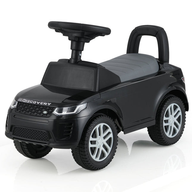 Ride-On Car with Storage – Black Kids Push Toy