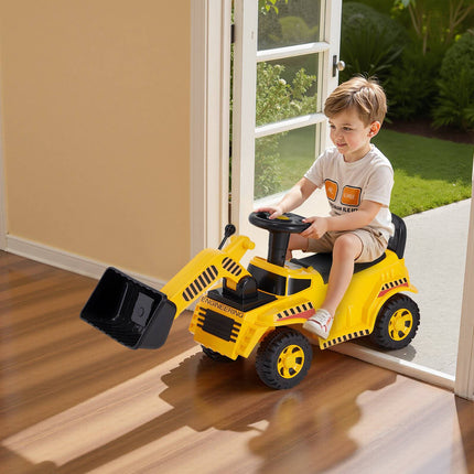 Ride-On Excavator Toddler Car, Music, 25 kg, Storage