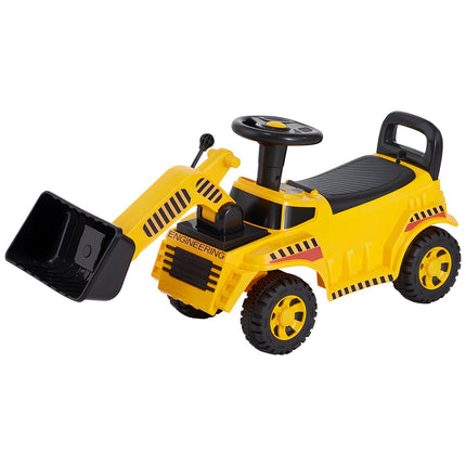 Ride-On Excavator Toddler Car, Music, 25 kg, Storage