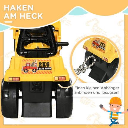 Riding excavator toy with shovel and sound, 3-4 years, yellow