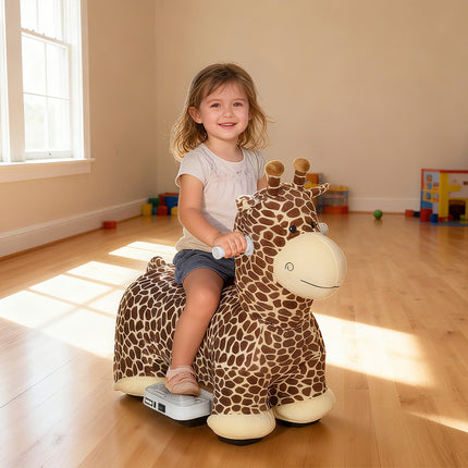 Ride-On Giraffe Toy, Battery-Powered, Washable Cover, Ages 1.5-5