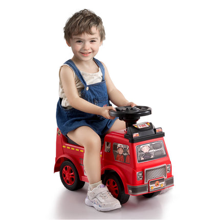 Ride-On Push Car for Toddlers, Music Wheel, Storage, Red