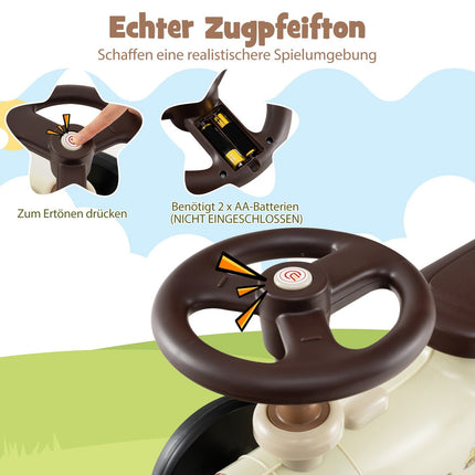 Ride-On Train Toy with Horn, Storage, Safe Steering
