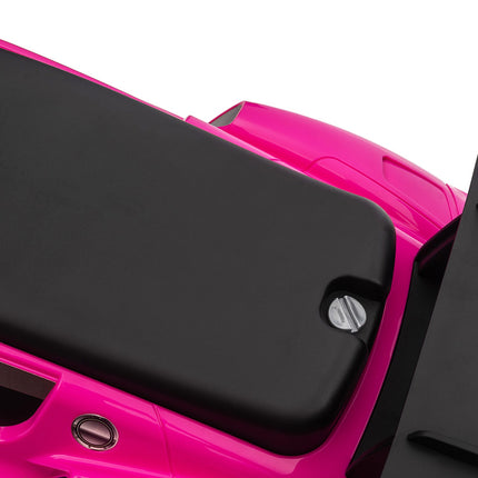 Pink ride-on car with storage, horn & music for children 1.5–5 years