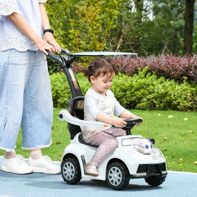 Ride-on car with support bar for children 12-36 months