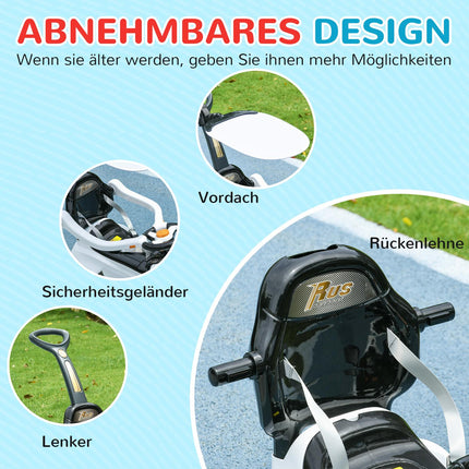 Ride-on car with support bar for children 12-36 months