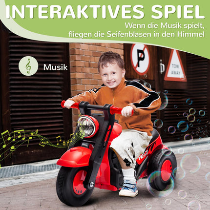 Red ride-on car for children 2-5 years, music and bubble function