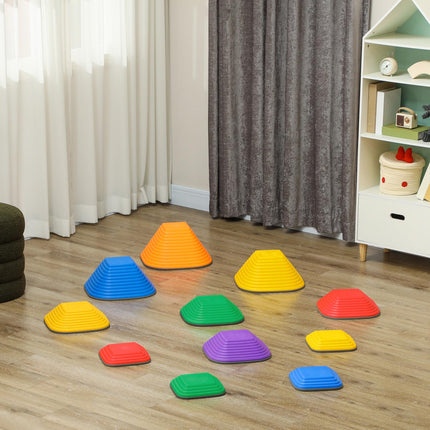 Stackable river stones, non-slip, colorful, 11 pieces