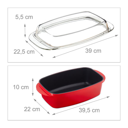 Roaster with lid red