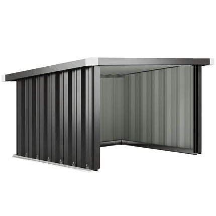 Robotic Lawn Mower Garage, Galvanized Steel, Dark Grey