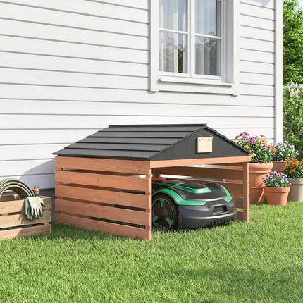 Robotic Lawn Mower Wooden Garage, Weatherproof, 79x74x54 cm