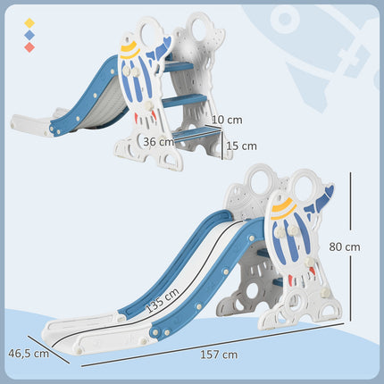 Rocket-Themed Kids Slide with Non-Slip Ladder, 30kg Capacity
