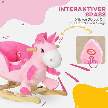 Unicorn rocking chair with music & footrest for children 1.5-3Y