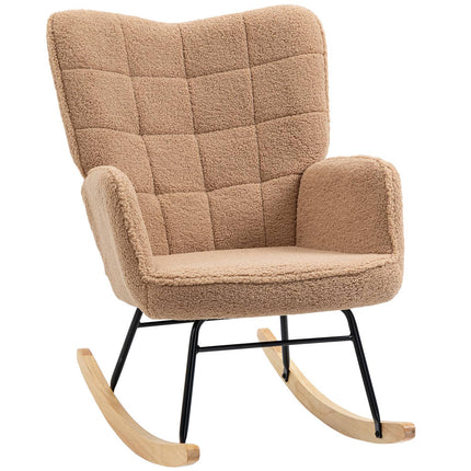 Brown lambskin-Look relaxing chair - 120 kg capacity