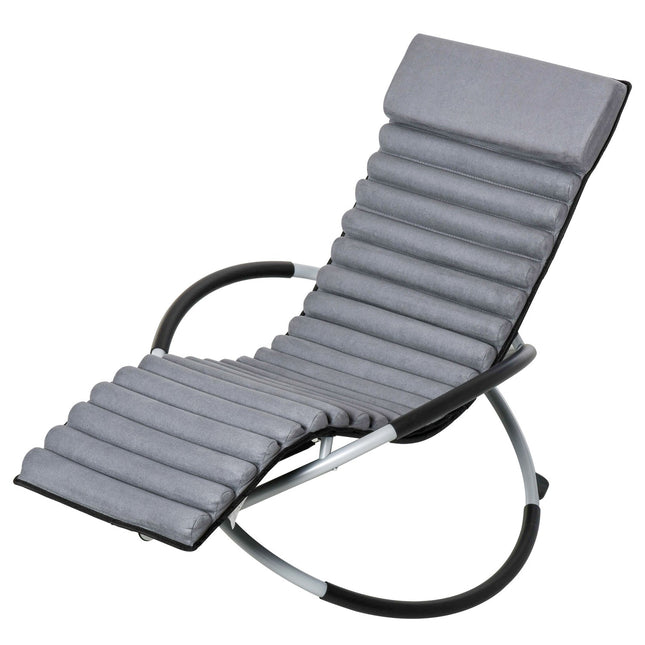 Ergonomic garden rocking chair in metal - dark grey, 145x74x88 Cm
