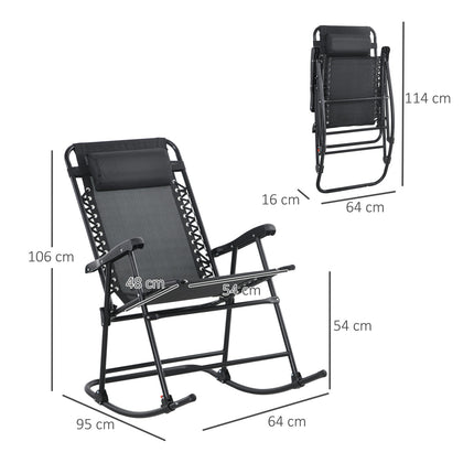 Folding garden rocking chair, mesh fabric, capacity 120 kg