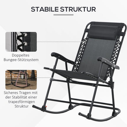 Folding garden rocking chair, mesh fabric, capacity 120 kg