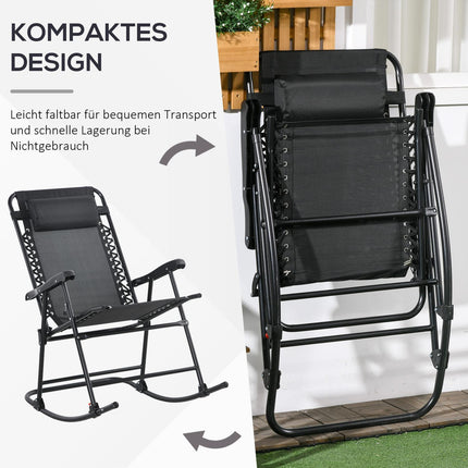 Folding garden rocking chair, mesh fabric, capacity 120 kg