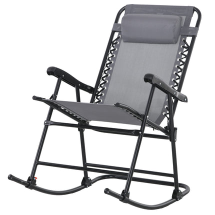 Folding garden rocking chair with cushion, capacity 120 kg