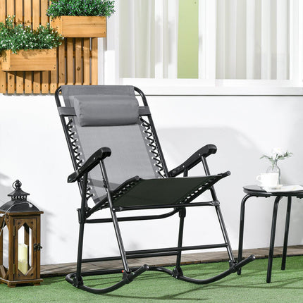 Folding garden rocking chair with cushion, capacity 120 kg
