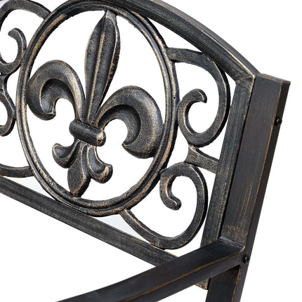 Antique metal rocking chair - bronze finish for garden