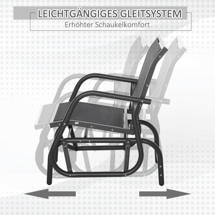 Garden rocking chair in black metal for patio or balcony