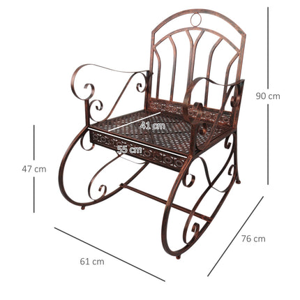 Metal rocking chair - elegant bronze finish