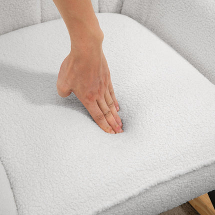 Rocking chair in gray sherpa fleece - padded for relaxation